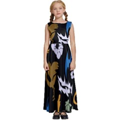 Pattern Design Seamless Texture Kids  Satin Sleeveless Maxi Dress