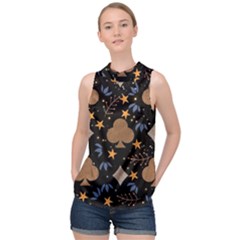 Seamless Pattern Repeat Repetition High Neck Satin Top
