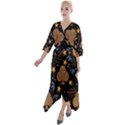 Seamless Pattern Repeat Repetition Quarter Sleeve Wrap Front Maxi Dress View1