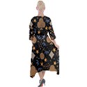 Seamless Pattern Repeat Repetition Quarter Sleeve Wrap Front Maxi Dress View2