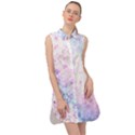 Digital Art Artwork Abstract Pink Purple Sleeveless Shirt Dress View1