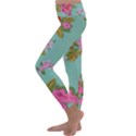 Mid Century Retro Floral 1970s 1960s Pattern 81 Kids  Lightweight Velour Classic Yoga Leggings View2