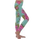 Mid Century Retro Floral 1970s 1960s Pattern 81 Kids  Lightweight Velour Classic Yoga Leggings View3