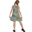 Mid Century Retro Floral 1970s 1960s Pattern 78 Kids  Sleeveless Tiered Mini Dress View4