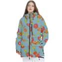 Mid Century Retro Floral 1970s 1960s Pattern 78 Women s Multi Pockets Zip Ski and Snowboard Waterproof Breathable Jacket View1