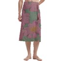 Mid Century Retro Floral 1970s 1960s Pattern 80 Traditional Men s Hawaiian Lavalava Ie Faitaga Wrap Skirt View3