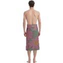 Mid Century Retro Floral 1970s 1960s Pattern 80 Traditional Men s Hawaiian Lavalava Ie Faitaga Wrap Skirt View4