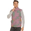 Mid Century Retro Floral 1970s 1960s Pattern 80 Men s High Neck Button Up Puffer Vest View2