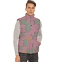 Mid Century Retro Floral 1970s 1960s Pattern 80 Men s High Neck Button Up Puffer Vest View3