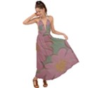 Mid Century Retro Floral 1970s 1960s Pattern 80 Backless Maxi Beach Dress View1