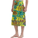 Mid Century Retro Floral 1970s 1960s Pattern 60 Traditional Men s Hawaiian Lavalava Ie Faitaga Wrap Skirt View2