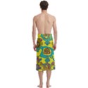 Mid Century Retro Floral 1970s 1960s Pattern 60 Traditional Men s Hawaiian Lavalava Ie Faitaga Wrap Skirt View4
