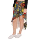 Mid Century Retro Floral 1970s 1960s Pattern 56 Asymmetrical Ruffle Hem Skirt  View2