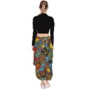 Mid Century Retro Floral 1970s 1960s Pattern 56 Asymmetrical Ruffle Hem Skirt  View4