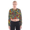 Mid Century Retro Floral 1970s 1960s Pattern 56 Cropped Sweatshirt View1