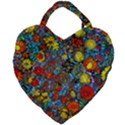 Mid Century Retro Floral 1970s 1960s Pattern 56 Giant Heart Shaped Tote View2