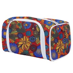 Mid Century Retro Floral 1970s 1960s Pattern 69 Toiletries Pouch