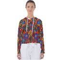 Mid Century Retro Floral 1970s 1960s Pattern 69 Women s Slouchy Sweat View1