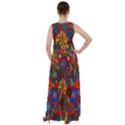 Mid Century Retro Floral 1970s 1960s Pattern 69 Empire Waist Velour Maxi Dress View2