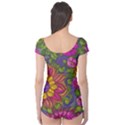 Mid Century Retro Floral 1970s 1960s Pattern 55 Boyleg Leotard  View2