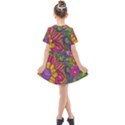 Mid Century Retro Floral 1970s 1960s Pattern 55 Kids  Short Sleeve Shirt Dress View2
