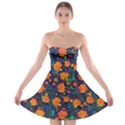 Mid Century Retro Floral 1970s 1960s Pattern 61 Strapless Bra Top Dress View1