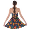 Mid Century Retro Floral 1970s 1960s Pattern 61 Strapless Bra Top Dress View2