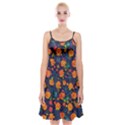 Mid Century Retro Floral 1970s 1960s Pattern 61 Spaghetti Strap Velvet Dress View1