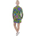 Mid Century Retro Floral 1970s 1960s Pattern 59 Women s Long Sleeve Casual Dress View2