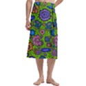 Mid Century Retro Floral 1970s 1960s Pattern 59 Traditional Men s Hawaiian Lavalava Ie Faitaga Wrap Skirt View3