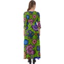Mid Century Retro Floral 1970s 1960s Pattern 59 Button Up Maxi Dress View2