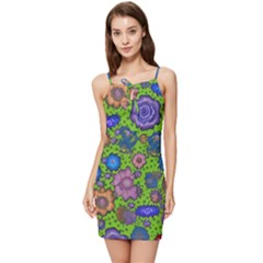 Mid Century Retro Floral 1970s 1960s Pattern 59 Summer Tie Front Dress