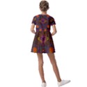 Mid Century Retro Floral 1970s 1960s Pattern 67 Kids  Short Sleeve Pinafore Style Dress View2
