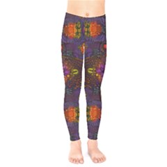 Mid Century Retro Floral 1970s 1960s Pattern 67 Kids  Classic Winter Leggings