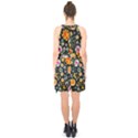 Mid Century Retro Floral 1970s 1960s Pattern 57 Halter Collar Waist Tie Chiffon Dress View2