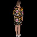 Mid Century Retro Floral 1970s 1960s Pattern 57 Velour Kimono Dress View4