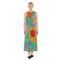 Mid Century Retro Floral 1970s 1960s Pattern 58 Sleeveless Maxi Dress View2