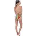 Mid Century Retro Floral 1970s 1960s Pattern 58 Tie Strap One Piece Swimsuit View2
