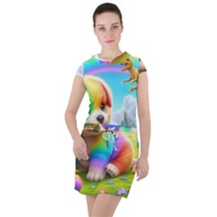 Dogsanddino Drawstring Hooded Dress
