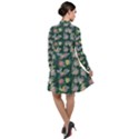 Mid Century Retro Floral 1970s 1960s Pattern 62 Long Sleeve Chiffon Shirt Dress View2