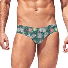 Mid Century Retro Floral 1970s 1960s Pattern 62 Men s Swim Brief