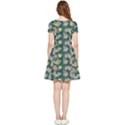 Mid Century Retro Floral 1970s 1960s Pattern 62 Inside Out Cap Sleeve Dress View2
