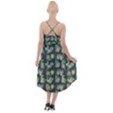 Mid Century Retro Floral 1970s 1960s Pattern 62 High-Low Halter Chiffon Dress  View2