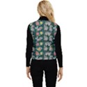 Mid Century Retro Floral 1970s 1960s Pattern 62 Women s Button Up Puffer Vest View2