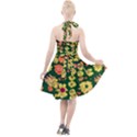 Mid Century Retro Floral 1970s 1960s Pattern 68 Halter Party Swing Dress  View2