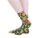 Mid Century Retro Floral 1970s 1960s Pattern 68 Smooth Crew Length Tube Socks View2