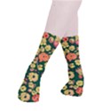 Mid Century Retro Floral 1970s 1960s Pattern 68 Smooth Crew Length Tube Socks View3