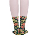 Mid Century Retro Floral 1970s 1960s Pattern 68 Smooth Crew Length Tube Socks View4