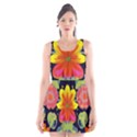Mid Century Retro Floral 1970s 1960s Pattern 54 Scoop Neck Skater Dress View1