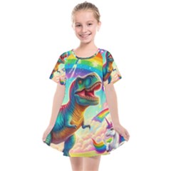 Trex/unicorns Kids  Smock Dress